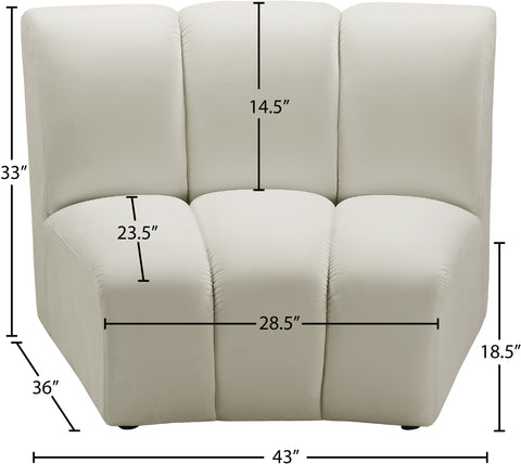 Calais Cream Velvet Modular Chair C