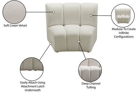 Calais Cream Velvet Modular Chair C