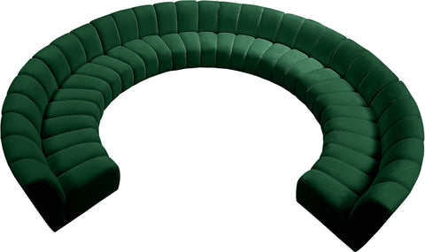 Calais Green Velvet 10pc. Modular Sectional PC