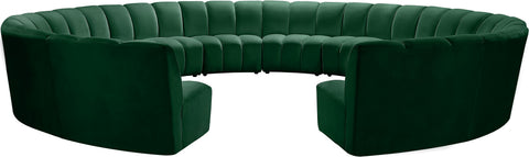 Calais Green Velvet 12pc. Modular Sectional PC