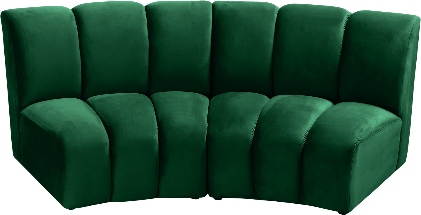 calais green velvet 2pc. modular sectional pc