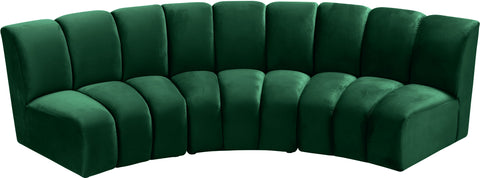 Calais Green Velvet 3pc. Modular Sectional PC