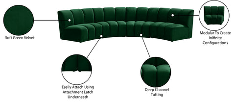 Calais Green Velvet 4pc. Modular Sectional PC