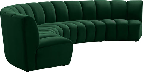Calais Green Velvet 5pc. Modular Sectional PC