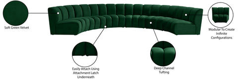 Calais Green Velvet 6pc. Modular Sectional PC