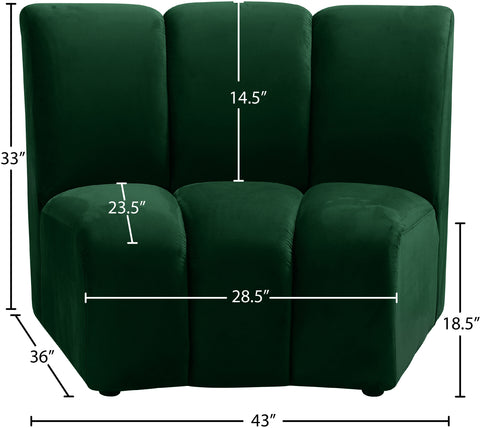 Calais Green Velvet Modular Chair C