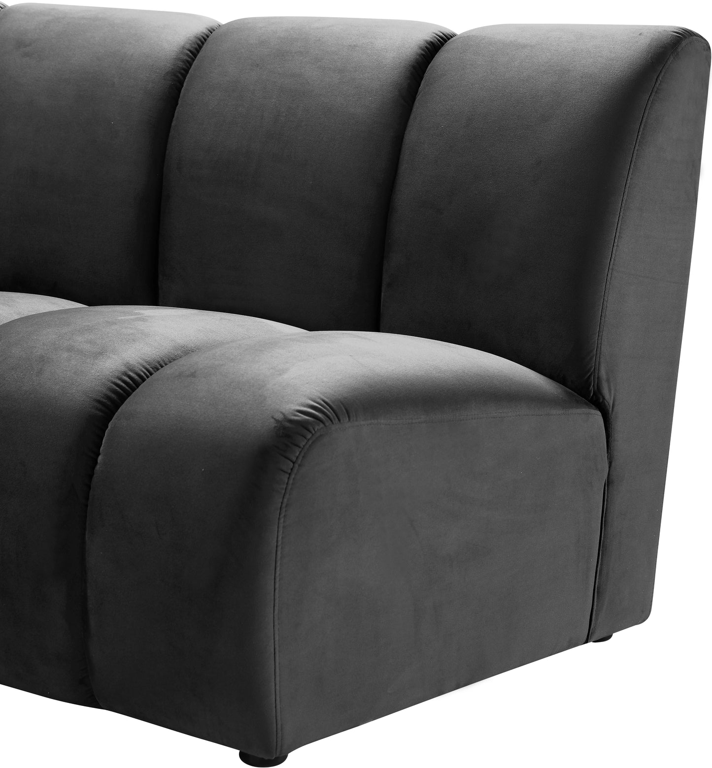 calais grey velvet 2pc. modular sectional pc