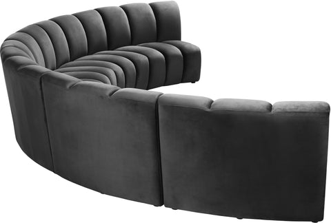 Calais Grey Velvet 5pc. Modular Sectional PC