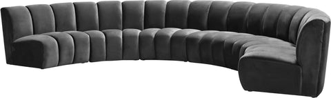 Calais Grey Velvet 6pc. Modular Sectional PC