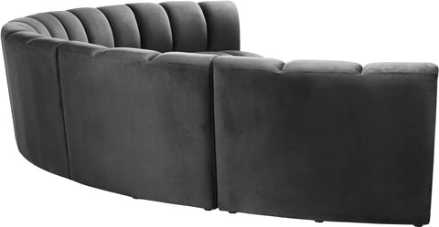 Calais Grey Velvet 6pc. Modular Sectional PC