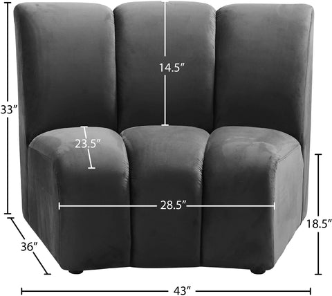 Calais Grey Velvet Modular Chair C