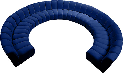 Calais Navy Velvet 10pc. Modular Sectional PC