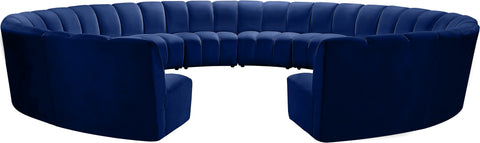 Calais Navy Velvet 12pc. Modular Sectional PC
