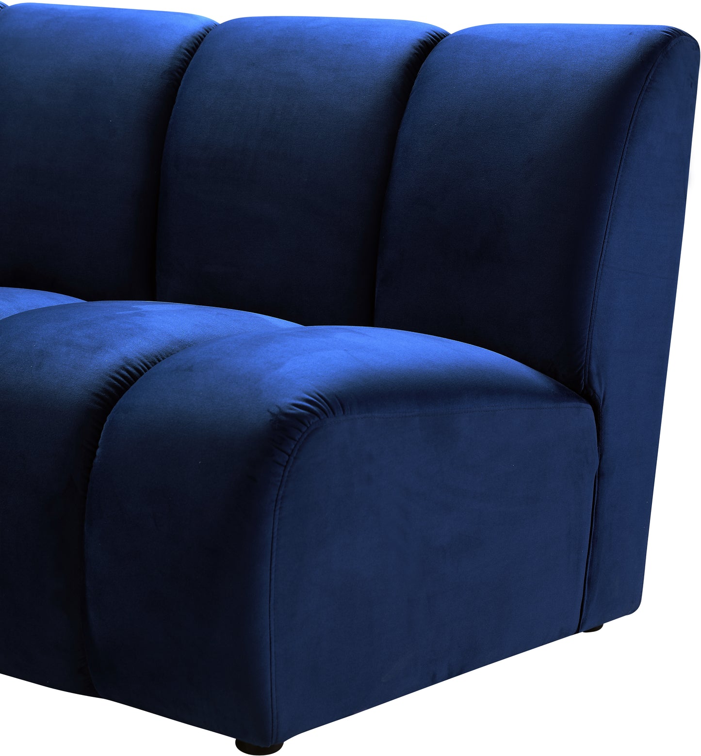 calais navy velvet 2pc. modular sectional pc