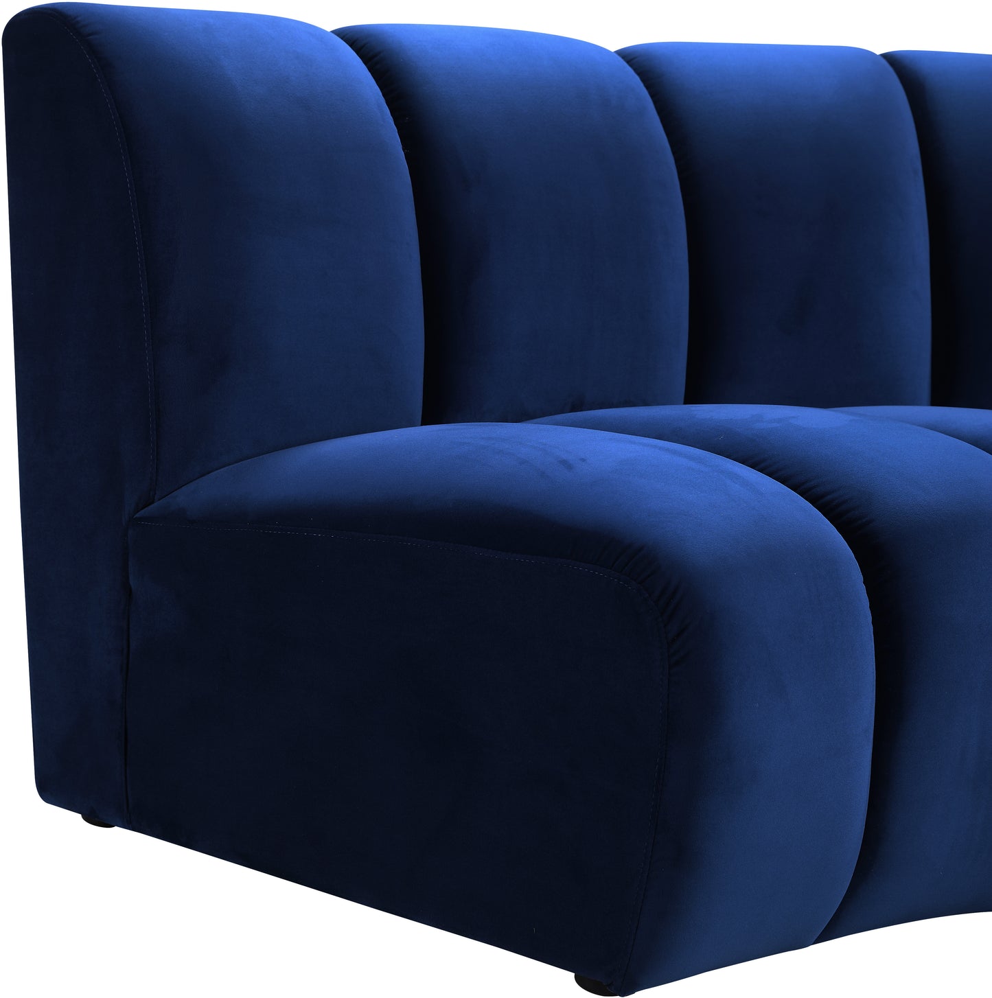 calais navy velvet 2pc. modular sectional pc