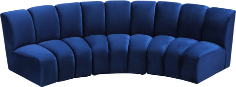 Calais Navy Velvet 3pc. Modular Sectional PC