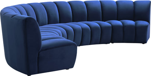 Calais Navy Velvet 5pc. Modular Sectional PC