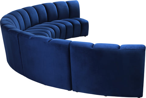 Calais Navy Velvet 5pc. Modular Sectional PC