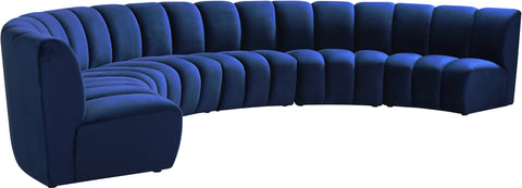 Calais Navy Velvet 6pc. Modular Sectional PC
