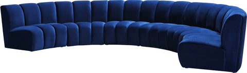 Calais Navy Velvet 6pc. Modular Sectional PC
