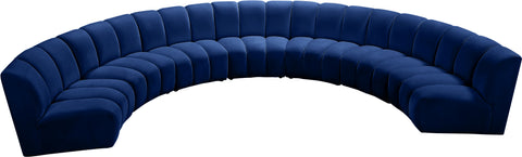 Calais Navy Velvet 7pc. Modular Sectional PC