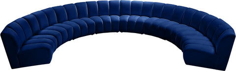 Calais Navy Velvet 8pc. Modular Sectional PC