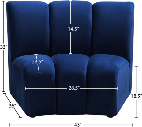 Calais Navy Velvet Modular Chair C