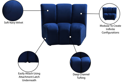 Calais Navy Velvet Modular Chair C