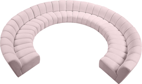 Calais Pink Velvet 10pc. Modular Sectional PC