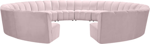 Calais Pink Velvet 12pc. Modular Sectional PC