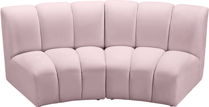 Calais Pink Velvet 2pc. Modular Sectional PC