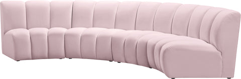 Calais Pink Velvet 4pc. Modular Sectional PC