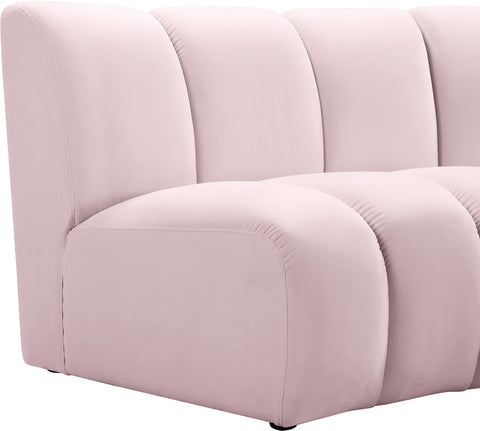 Calais Pink Velvet 4pc. Modular Sectional PC