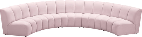 Calais Pink Velvet 5pc. Modular Sectional PC