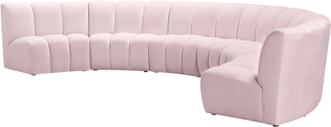 Calais Pink Velvet 6pc. Modular Sectional PC