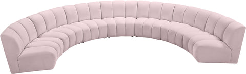 Calais Pink Velvet 7pc. Modular Sectional PC