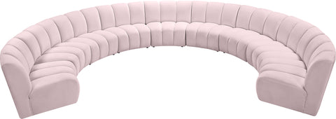 Calais Pink Velvet 9pc. Modular Sectional PC