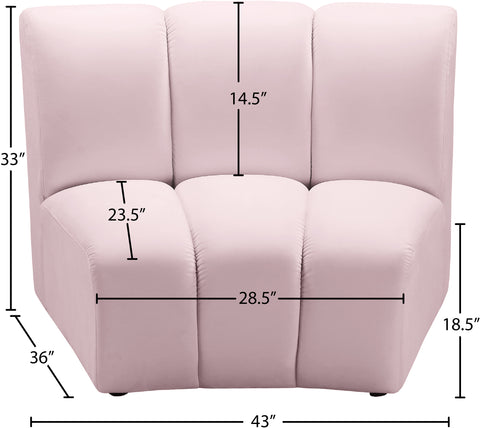 Calais Pink Velvet Modular Chair C