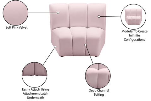 Calais Pink Velvet Modular Chair C