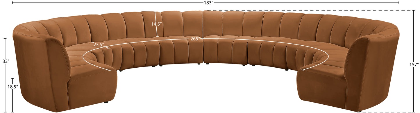 calvin saddle velvet 10pc. modular sectional