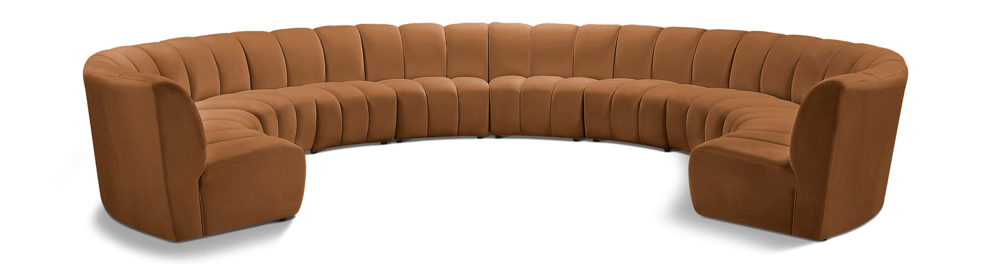 calvin saddle velvet 10pc. modular sectional