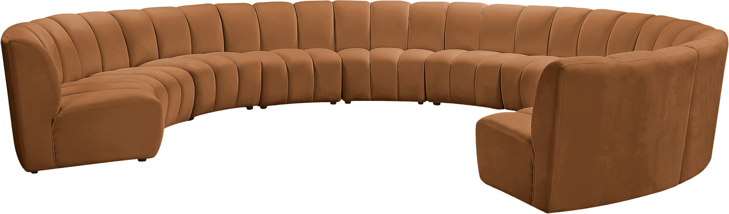 calvin saddle velvet 10pc. modular sectional