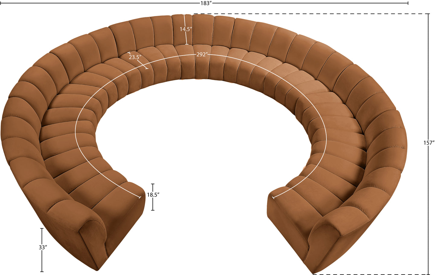 calvin saddle velvet 11pc. modular sectional