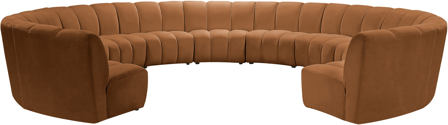 calvin saddle velvet 11pc. modular sectional