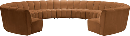 Calvin Saddle Velvet 11pc. Modular Sectional