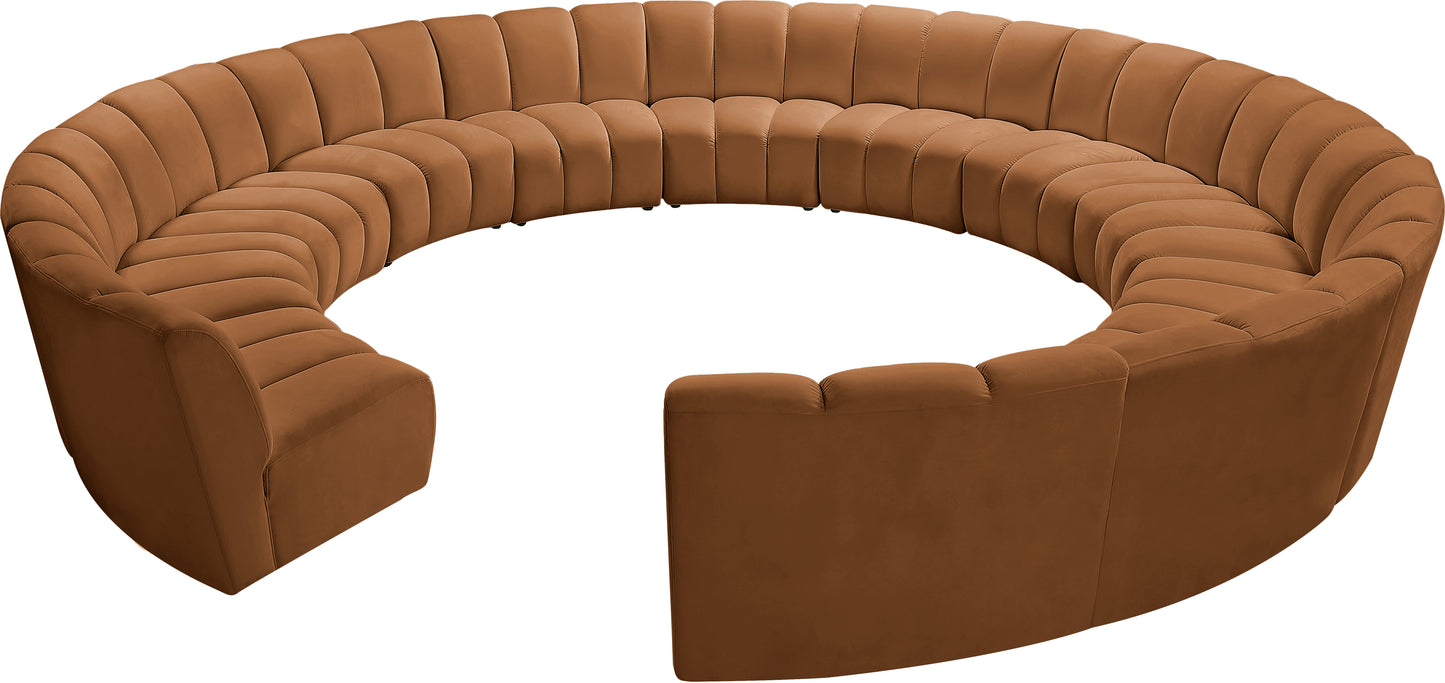 calvin saddle velvet 12pc. modular sectional