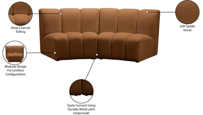 Calvin Saddle Velvet 2pc. Modular Sectional