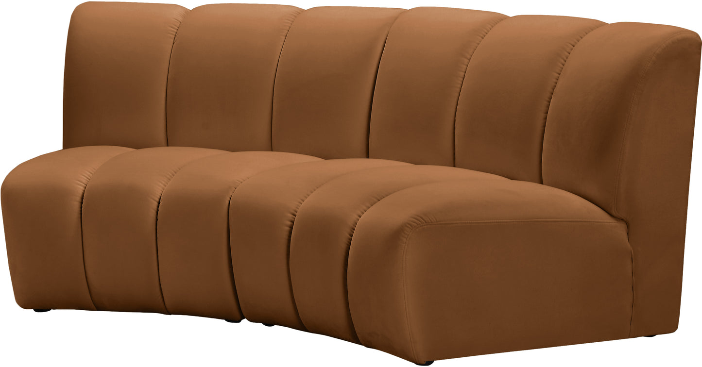 calvin saddle velvet 2pc. modular sectional