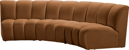 Calvin Saddle Velvet 3pc. Modular Sectional