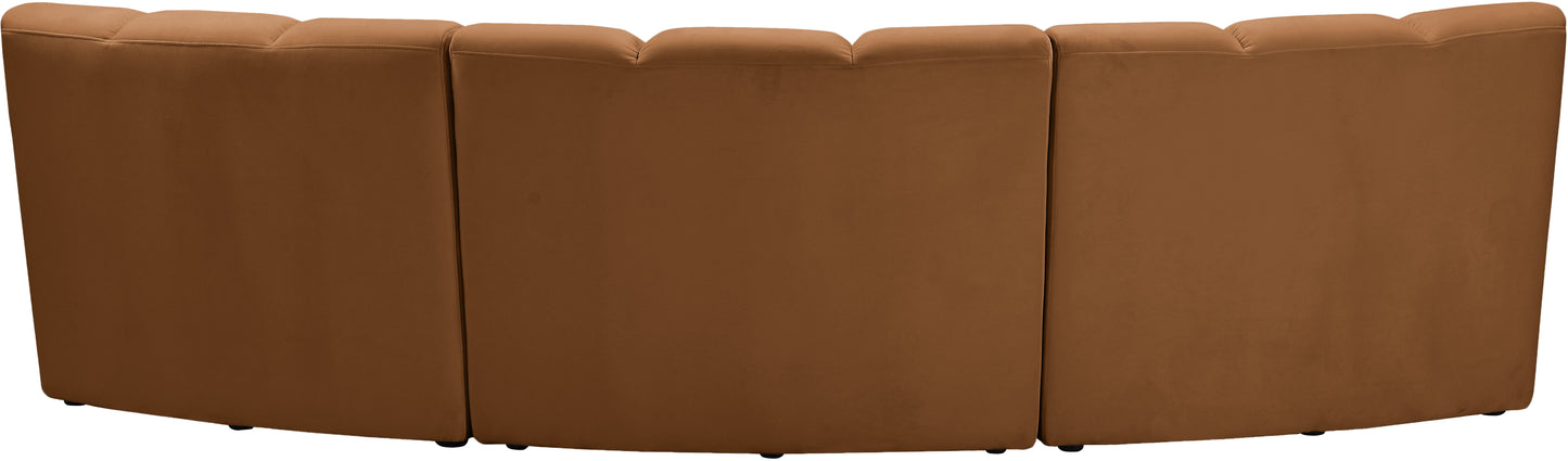 calvin saddle velvet 3pc. modular sectional